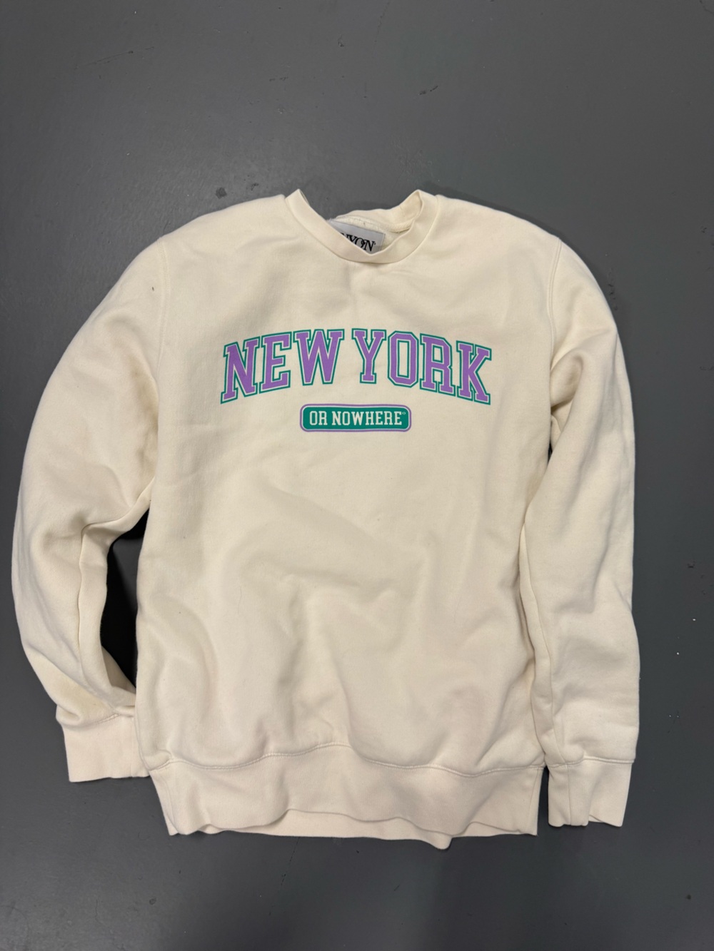 Cream New York Graphic Crewneck Sweatshirt